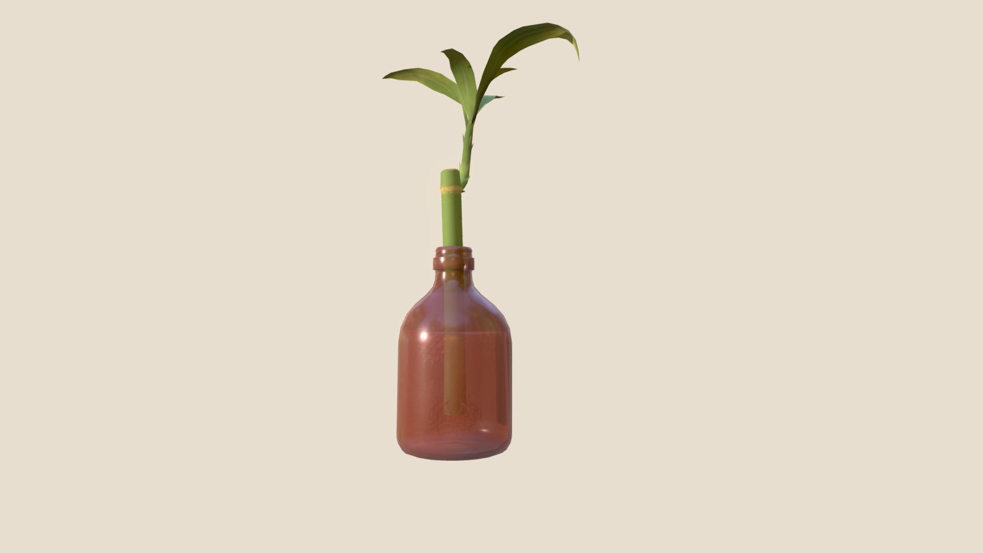 3D model Bamboo Houseplant - This is a 3D model of the Bamboo Houseplant. The 3D model is about a plant in a bottle.