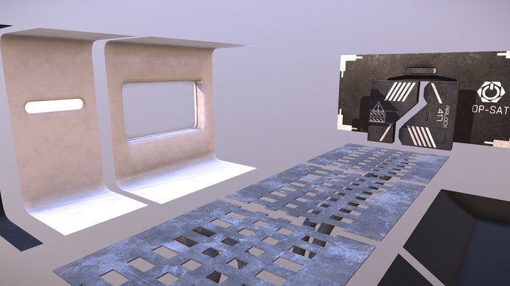 Modular Space Station Interior 3D Model