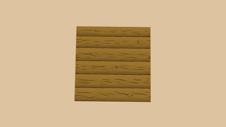 Plain Wood Plank Texture 3D Model