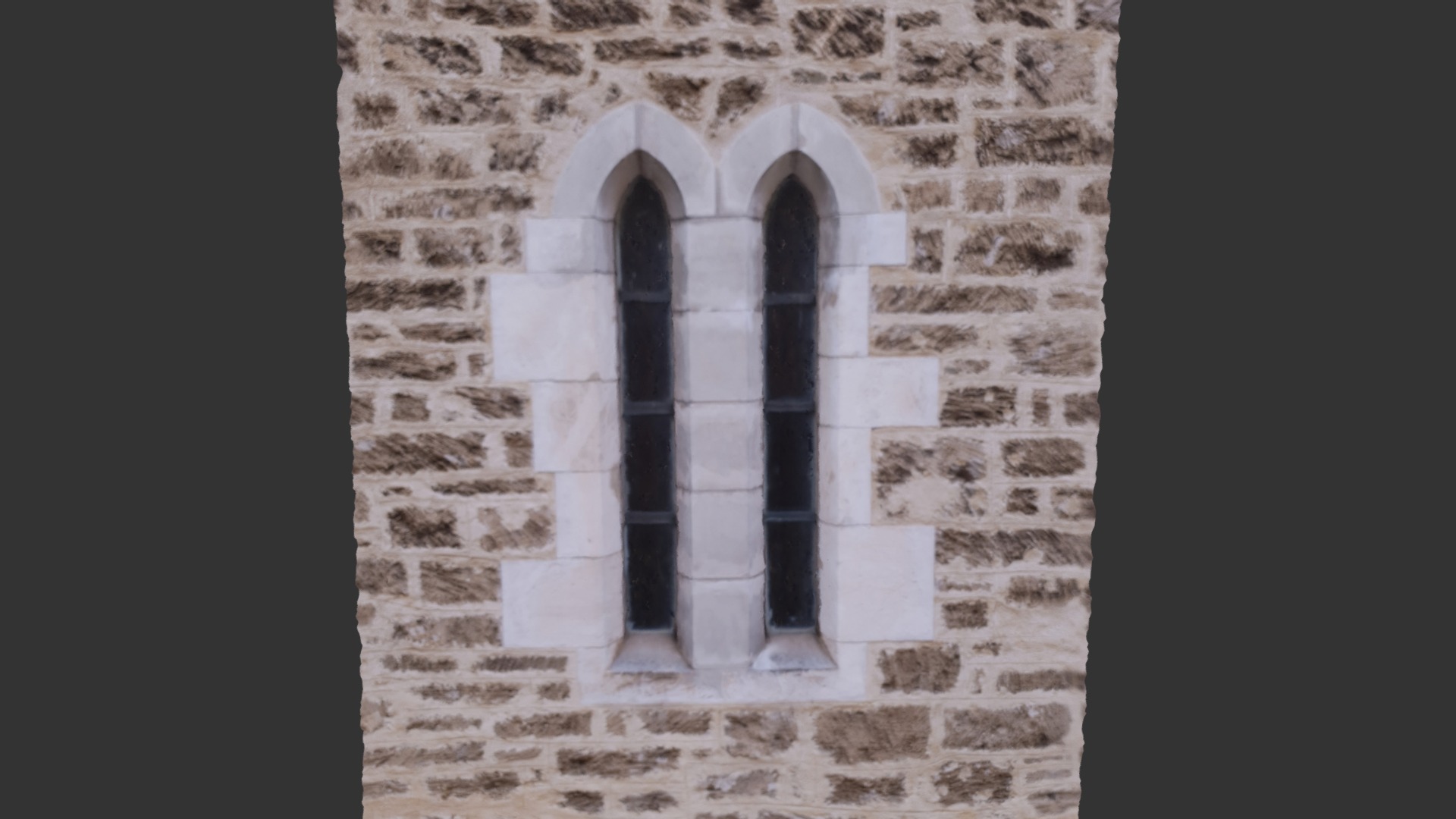 3D model Church Window - This is a 3D model of the Church Window. The 3D model is about a stone building with windows.