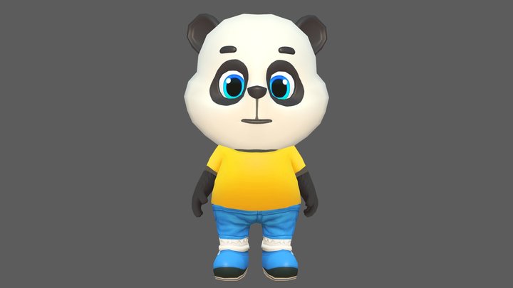 Panda Bear Animated Rigged 3D Model