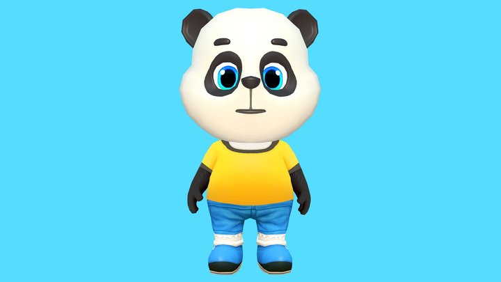 Panda Bear Animated Rigged 3D Model