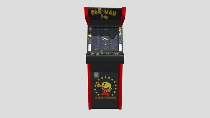 Pacman Arcade Machine (improved) 3D Model