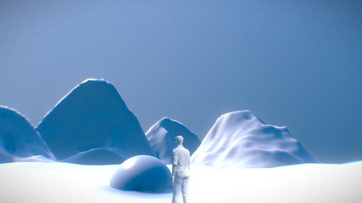 snow mountains  landscape 3D Model