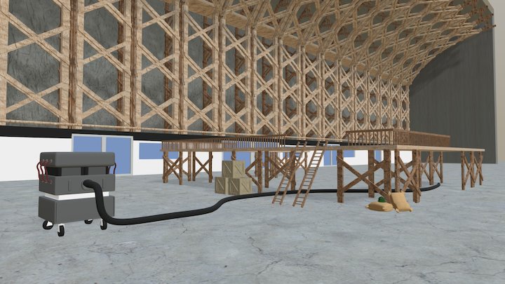 Hangar Scene 3D Model