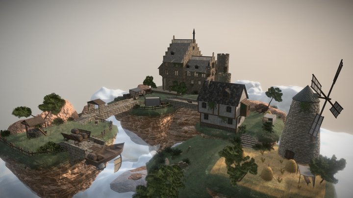 Castle in the sky 3D Model