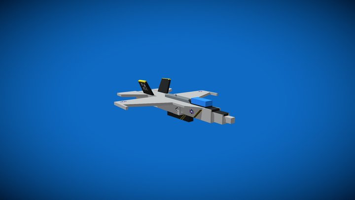 Voxel boeing F/A-18 super hornet (jolly roger) 3D Model