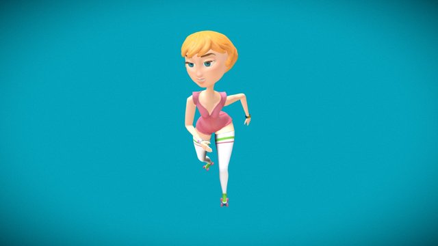 Roller Girl 3D Model