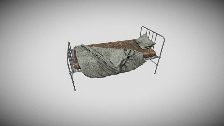 Old Hospital Bed 3D Model