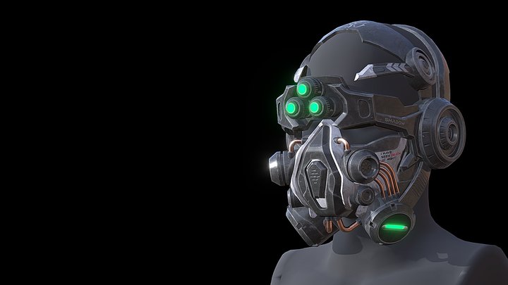 Scifi Helmet Shadow 3D Model