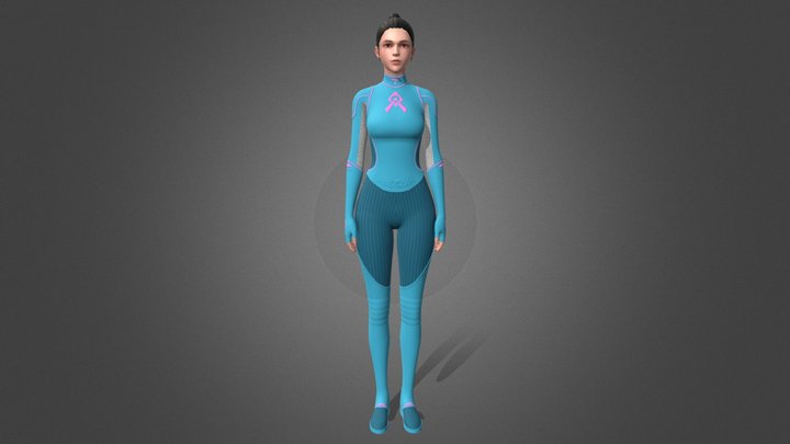 Female superhero suit 3D Model