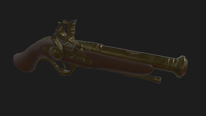 Flintlock Pistol 3D Model