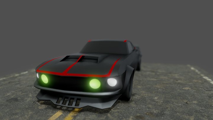 Ford Mustang RTR-X Low Poly 3D Model