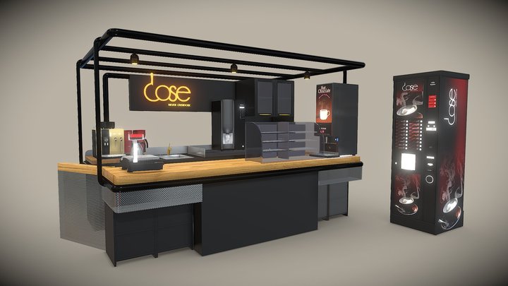 Does Coffee Booth Design 3D Model