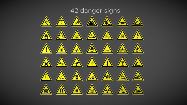 Danger Signs 3D Model