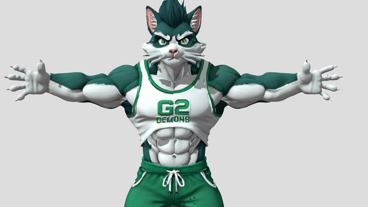 Anthropomorphic+wolf+3d+model
