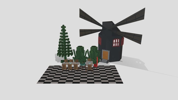 Lego Mad Hatter Tea Party Environment 3D Model