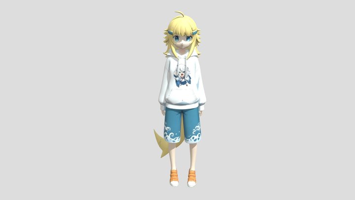 Mermaid in a Hoodie 3D Model
