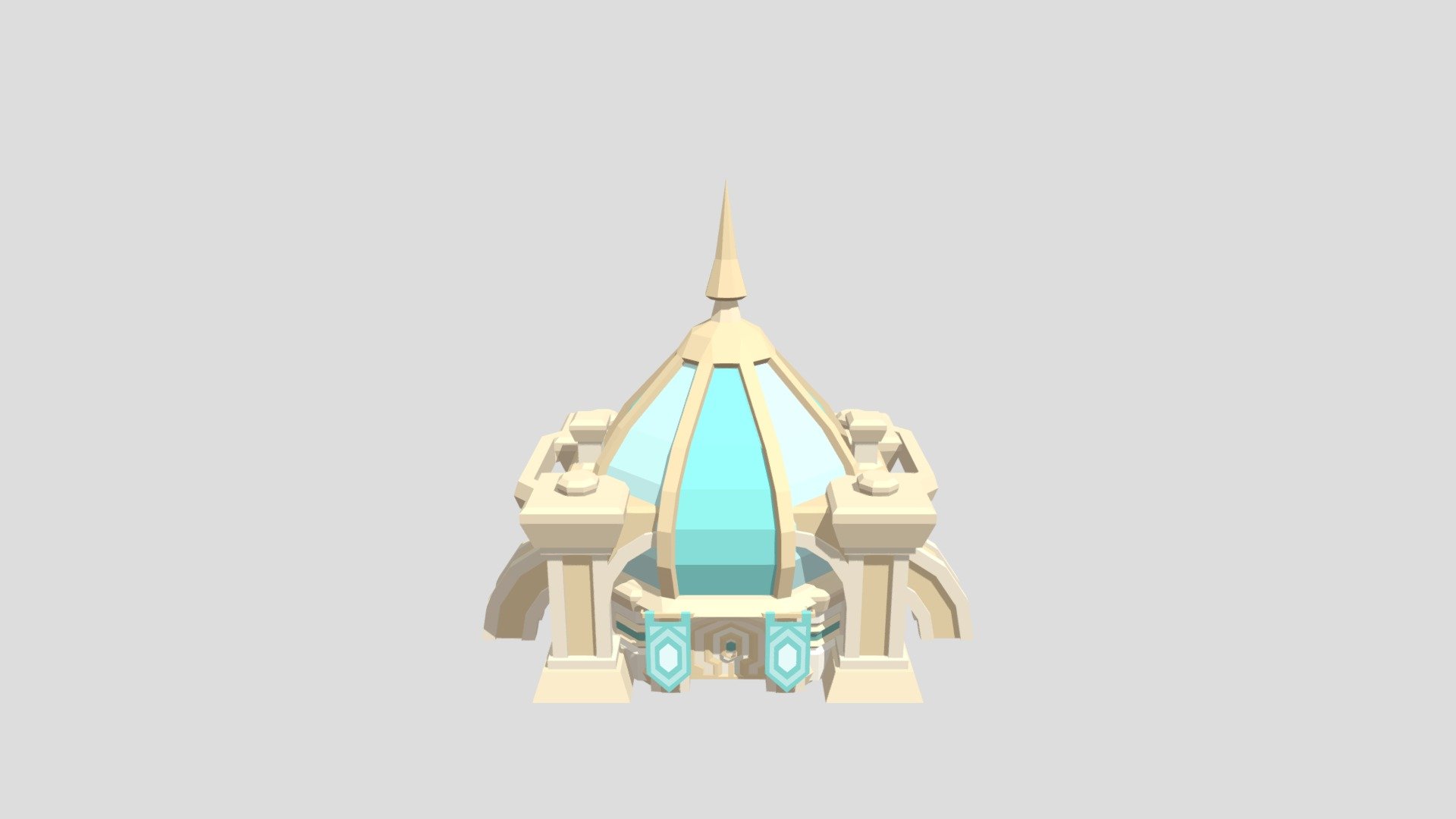 Low-poly Town Center — Sketchfab embed 3D viewer
