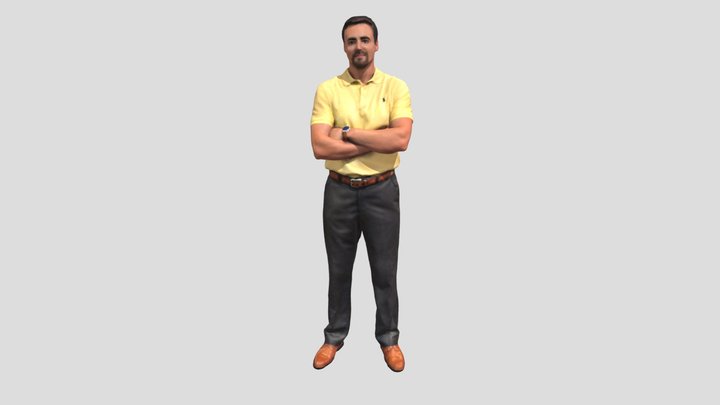 Man in yellow polo 3D Model