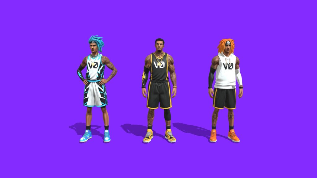 v0 Streetball Players Game Style Basketball