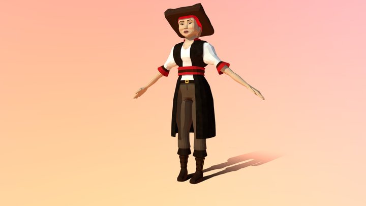 Human Pirate Finished 3D Model