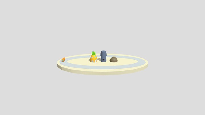 Casa do Bob Esponja, Lula Molusco e Patrick 3D Model