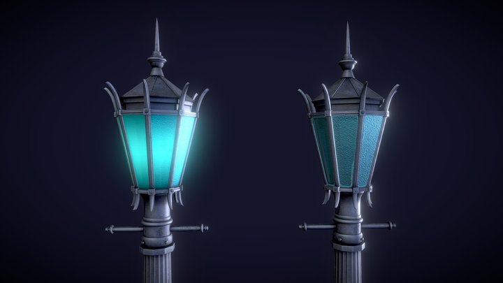 GE Novalux 1920s Gothic Street Lamp 3D Model