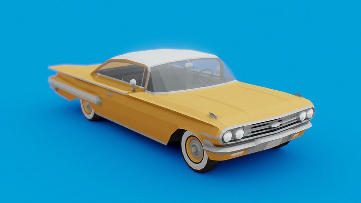 1960 Chevrolet Impala (Low Poly) 3D Model