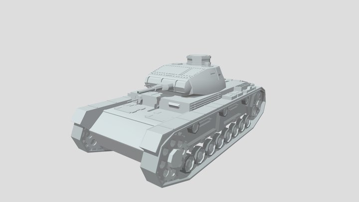 Low-poly Pz IIIB German Tank 3D Model