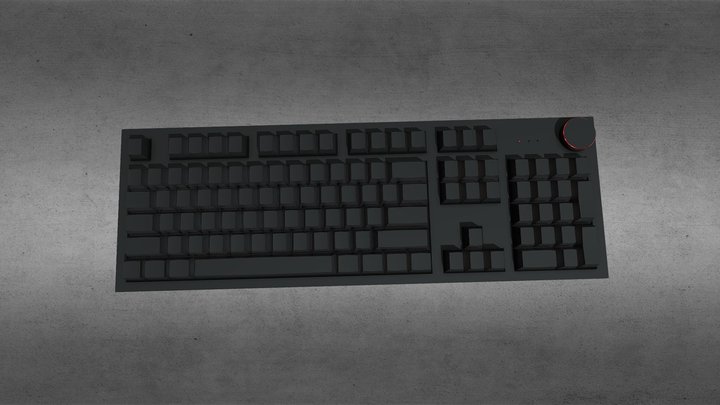 Blank Black Keyboard 3D Model