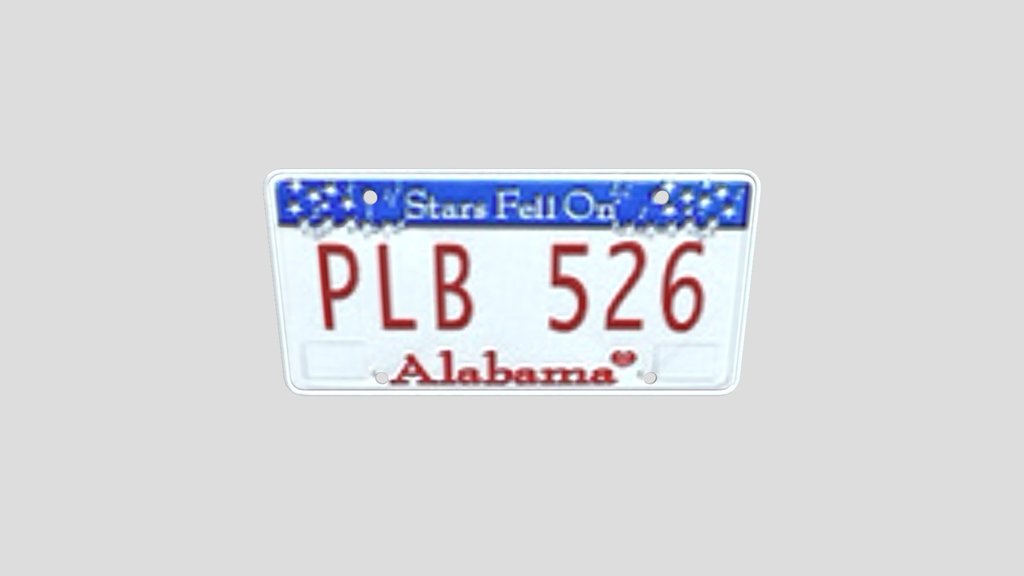 Alabama Licence Plate Pl
