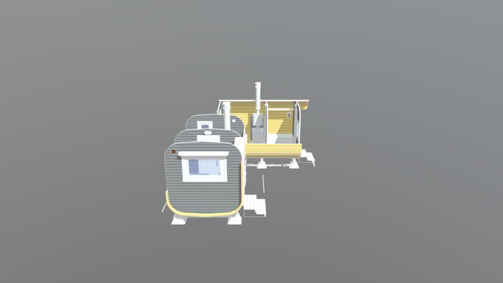 Баня бочка 3.5 метра 3D Model