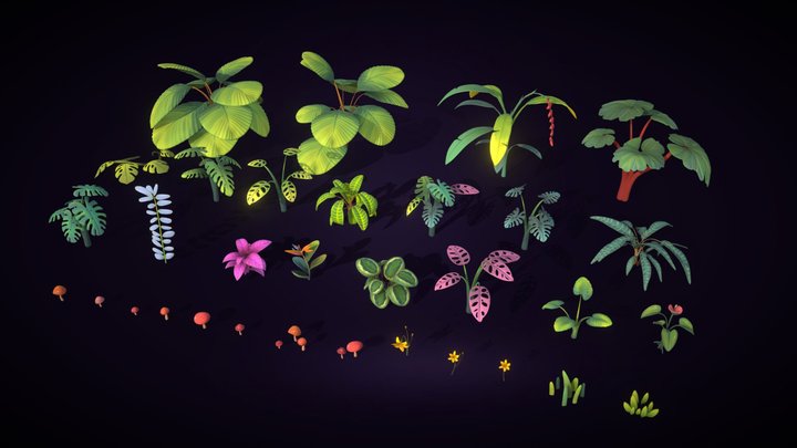 Tropical Plants Pack (From Costa Rica) - Basic 3D Model