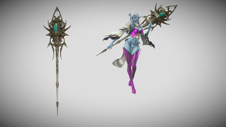 Healer Dark Elf Lineage II 3D Model