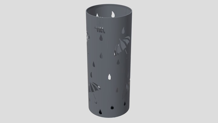 Low poly umbrella Holder 3D Model
