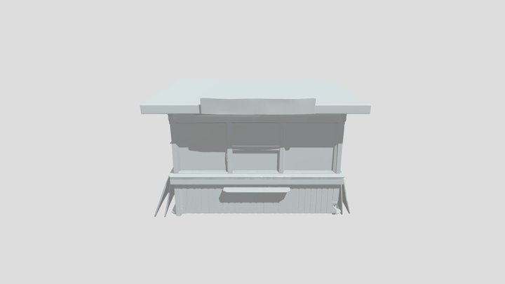 Small blue kiosk selling items 3D Model
