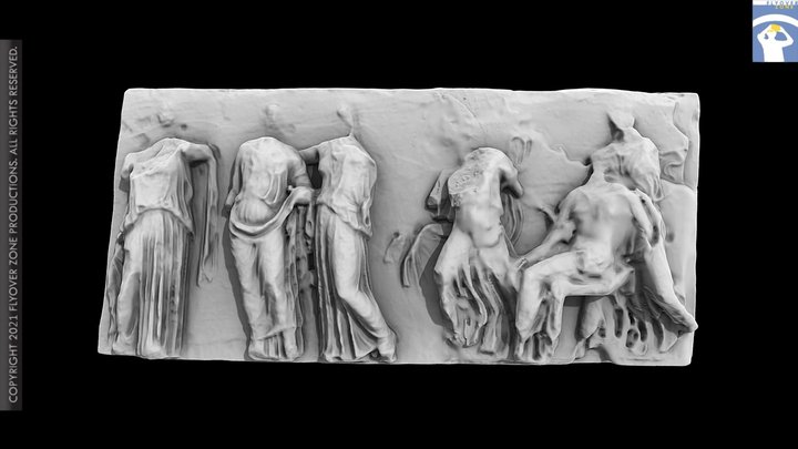 3D rendering of East Frieze Of The Athena Nike Temple