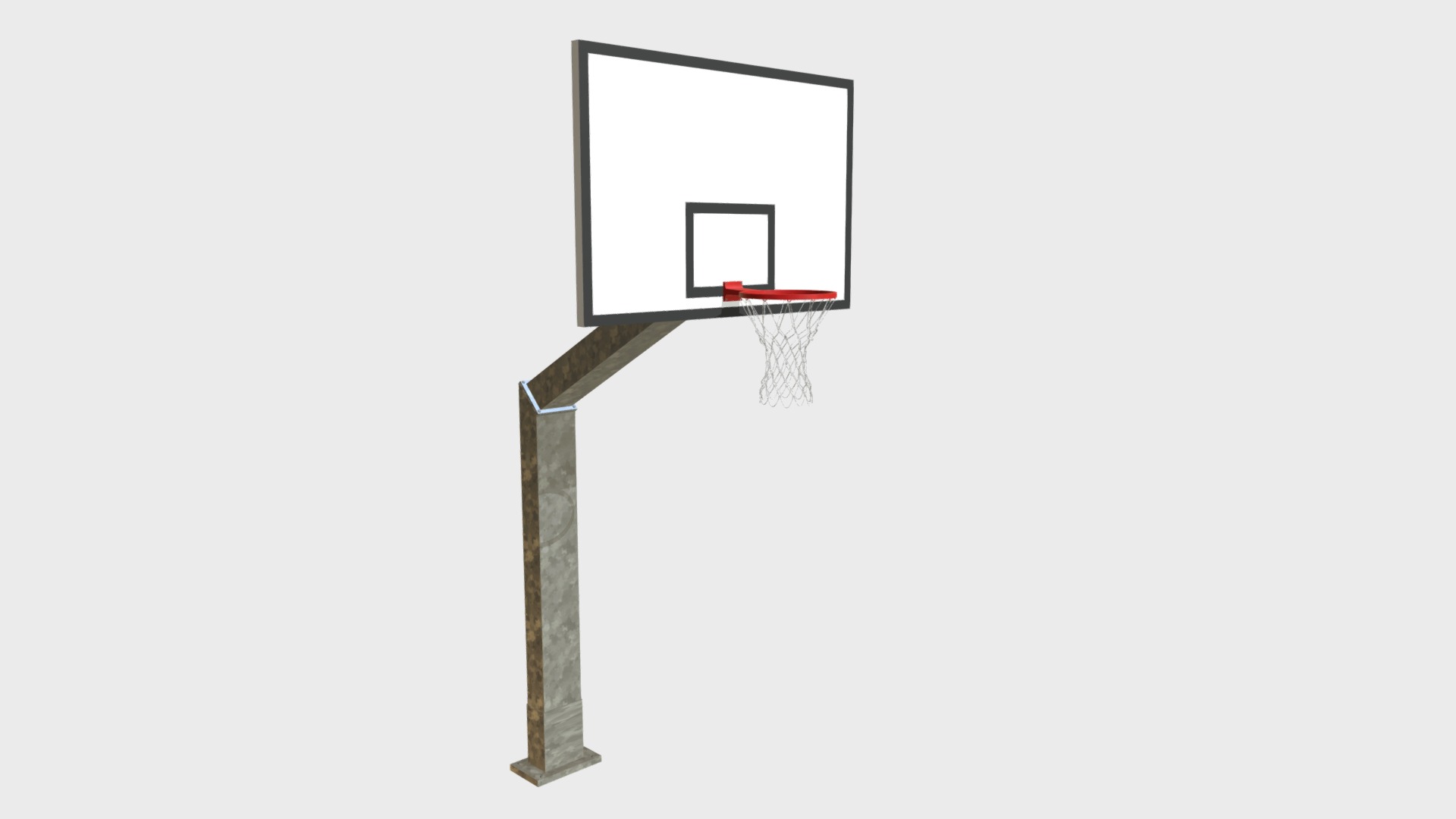3D model Basketball hoop - This is a 3D model of the Basketball hoop. The 3D model is about a black and white basketball hoop.