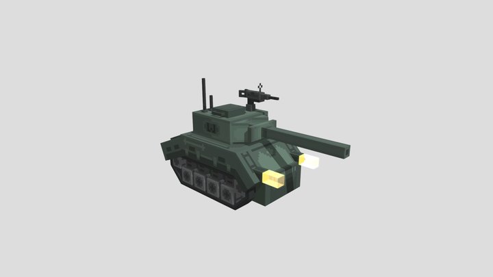 Low-poly Blockbench Tank 3D Model
