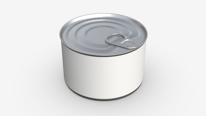 Canned food round tin metal aluminum can 018 3D Model