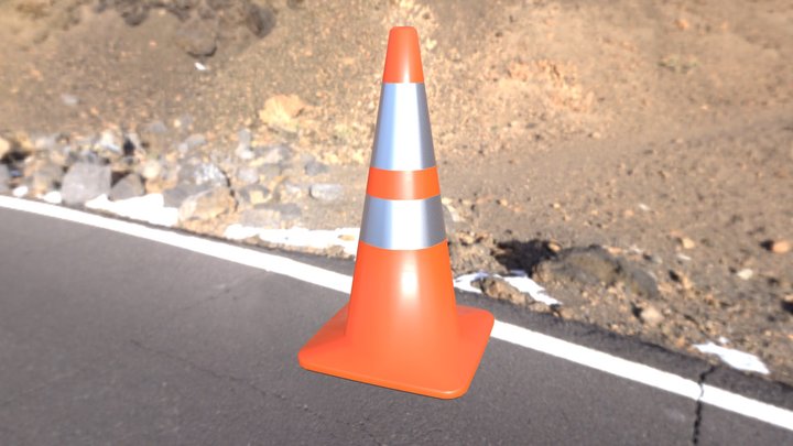 Large Traffic Cone Clean 3D Model