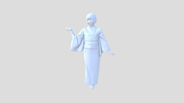 Kimono 002 Anim 3D Model