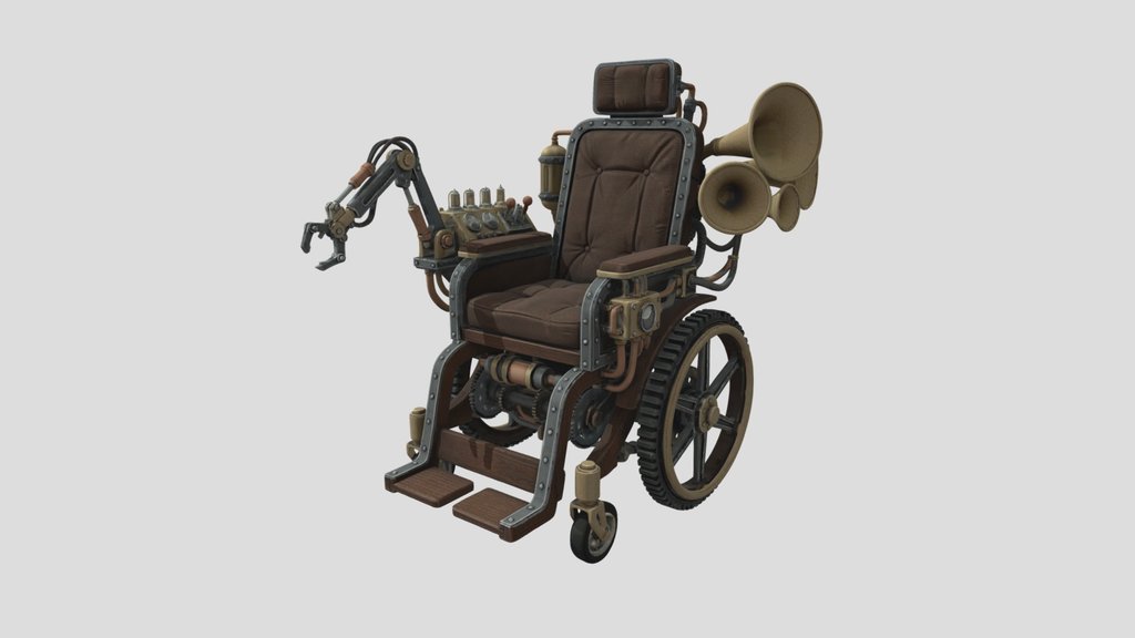 steampunk wheelchair 3d model