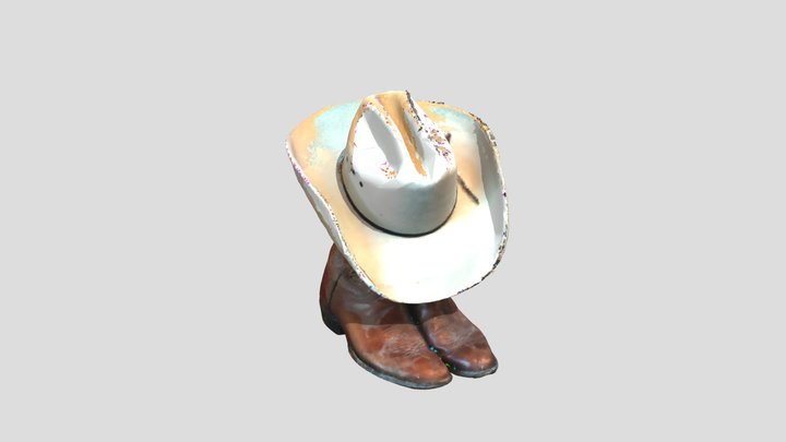 decimated cowboy hat and boots – Modello 3D gratuito STL