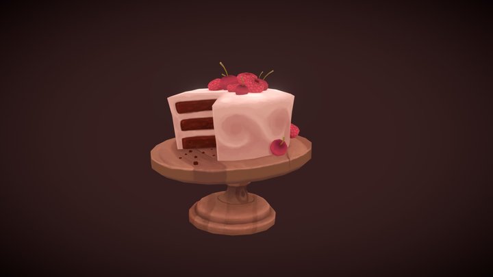 Red Fruit Cake 3D Model