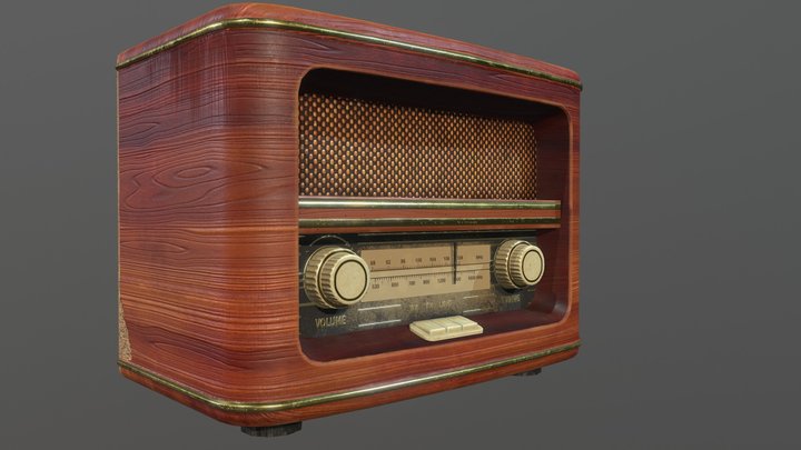 Radio_props for game_vintage radio 3D Model
