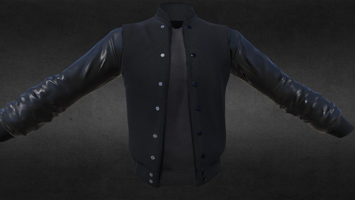 Black Bohoman Jacket 3D Model