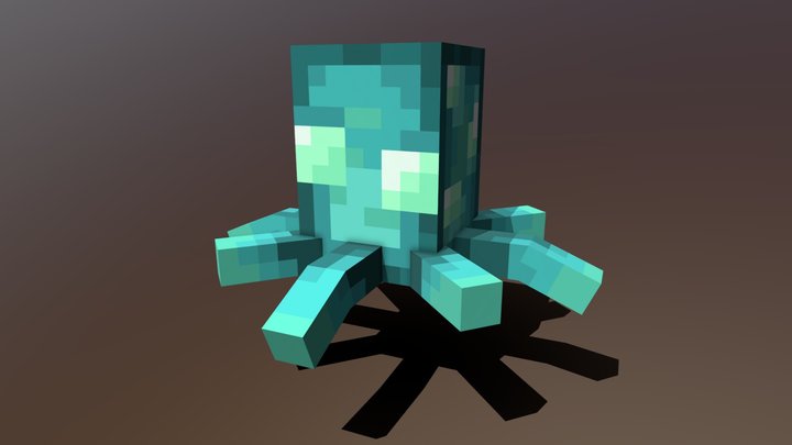 Minecraft Glow-Squid 3D Model
