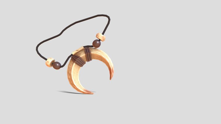 bone crescent necklace 3D Model